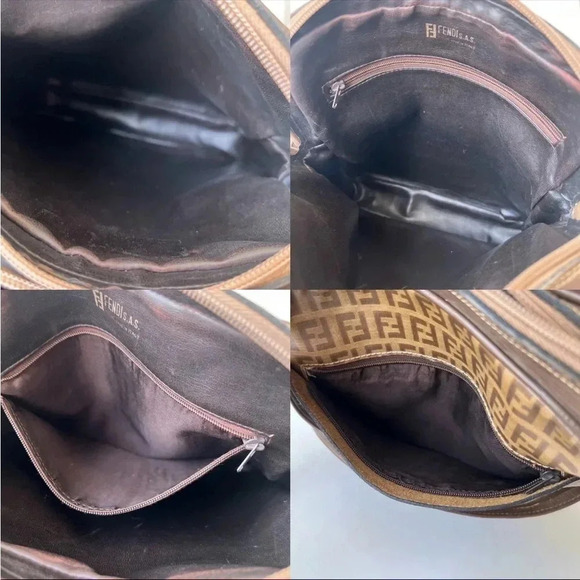 Vintage Fendi Zucchino Coated Canvas Crossbody Handbag - Picture 10 of 10